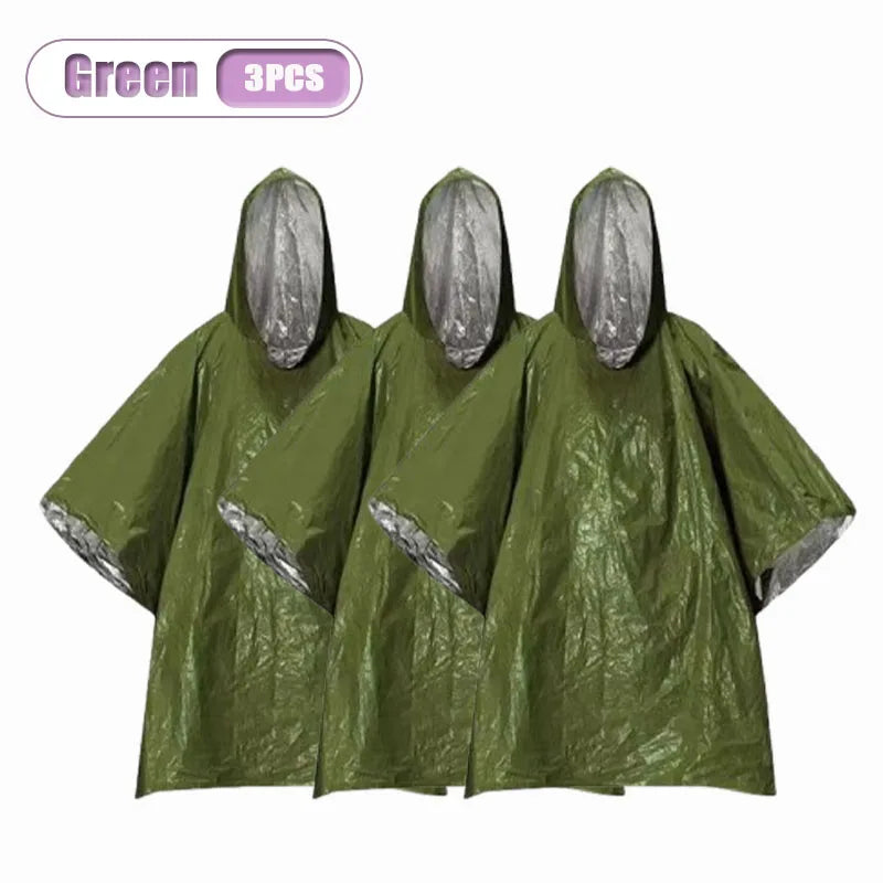 Outdoor Emergency Insulation Raincoat Multifunctional First Aid Raincoat Life Blanket Rainproof and Cold Resistant Dual-purpose