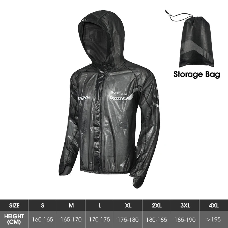 WEST BIKING Waterproof Cycling Raincoat Reflective MTB Road Bike Jacket Electric For Men And Women Bicycle Sport Clothing