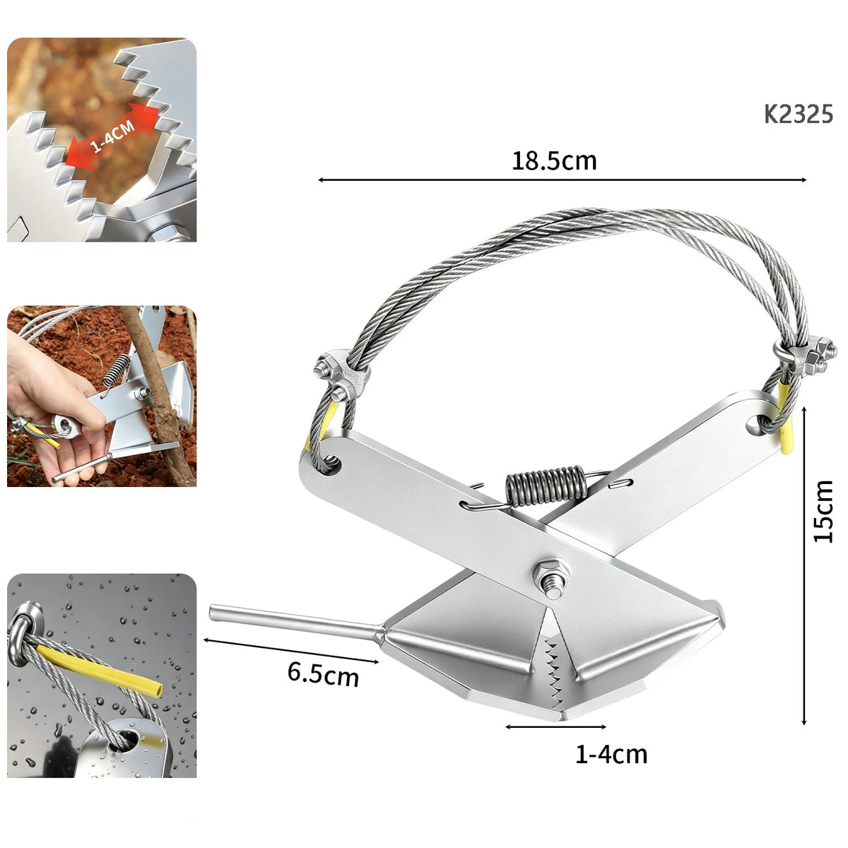 Multipurpose Tree Root Puller Ground Clearing Sapling Puller Tool Ergonomic Garden Tool for Landscaping, Farming, Forestry