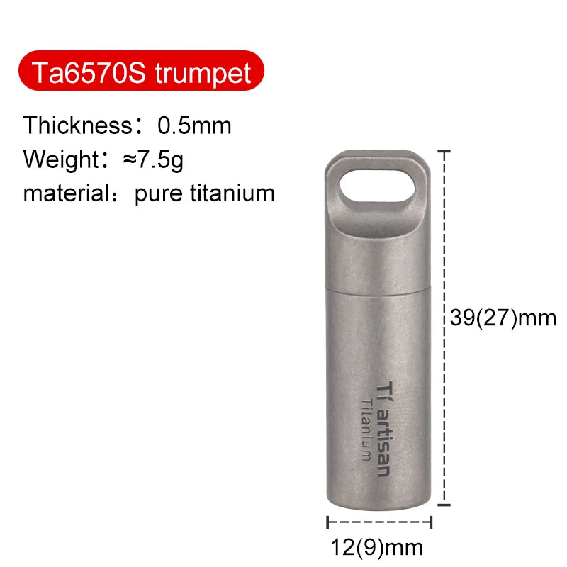 Tiartisan Titanium Mini EDC Tools Portable Sealed Medicine Bottle Home Outdoor Pill Box Waterproof Titanium Pill Container