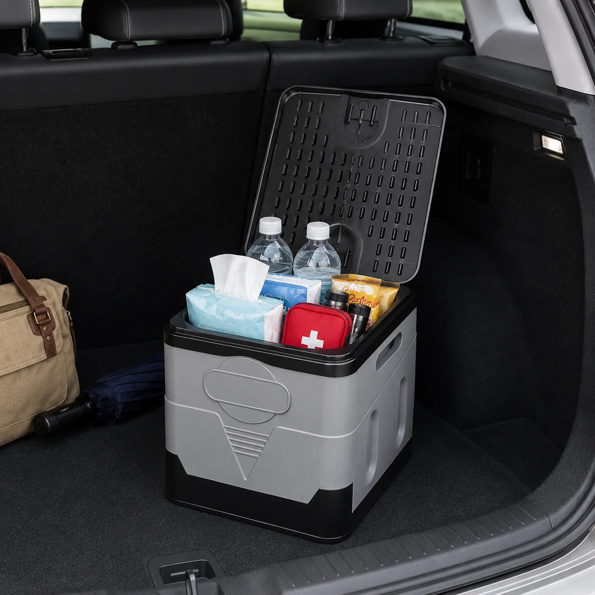ZM Portable Folding Car Toilet PP Travel Potty with Lid Compact Emergency Toilet Car Trash Bin Foldable Camping Toilet Footstool Storage Box for Road Trips RV Camping Fishing Outdoor Travel Adults Easy Clean Practical Multifu