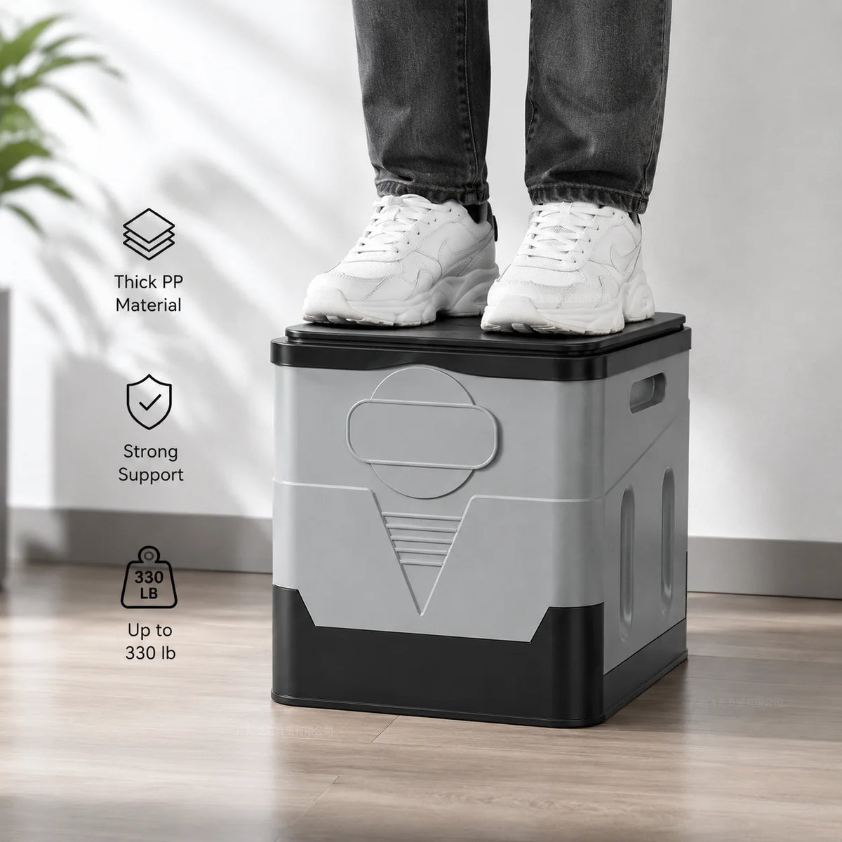 ZM Portable Folding Car Toilet PP Travel Potty with Lid Compact Emergency Toilet Car Trash Bin Foldable Camping Toilet Footstool Storage Box for Road Trips RV Camping Fishing Outdoor Travel Adults Easy Clean Practical Multifu