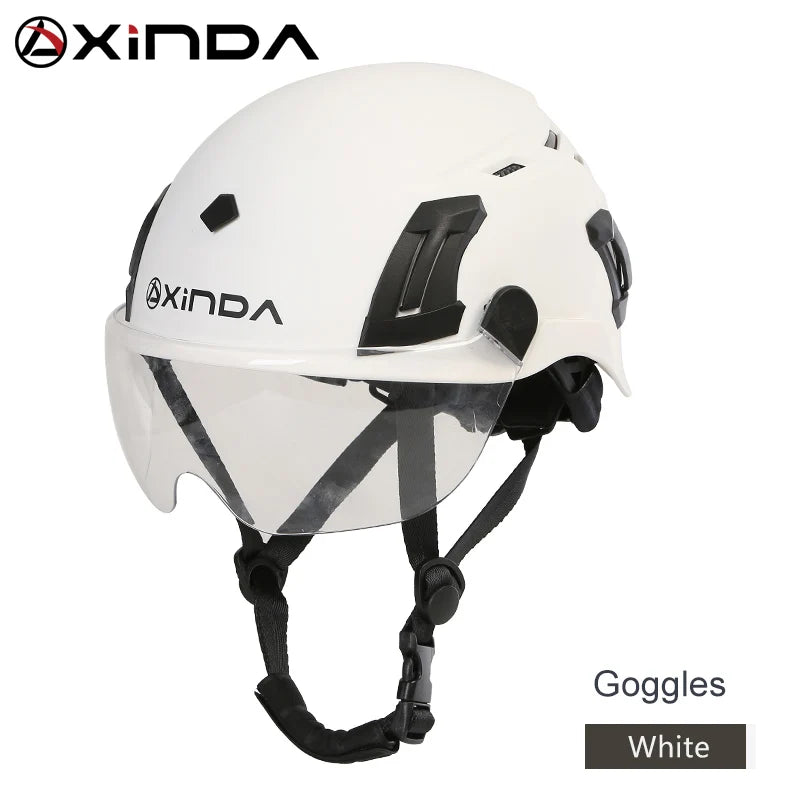XINDA ABS Rock Climbing Helmet Goggles for Caving Canyoning Safety Helmet Downhill Helmet Speleology Mountain Rescue Equipment
