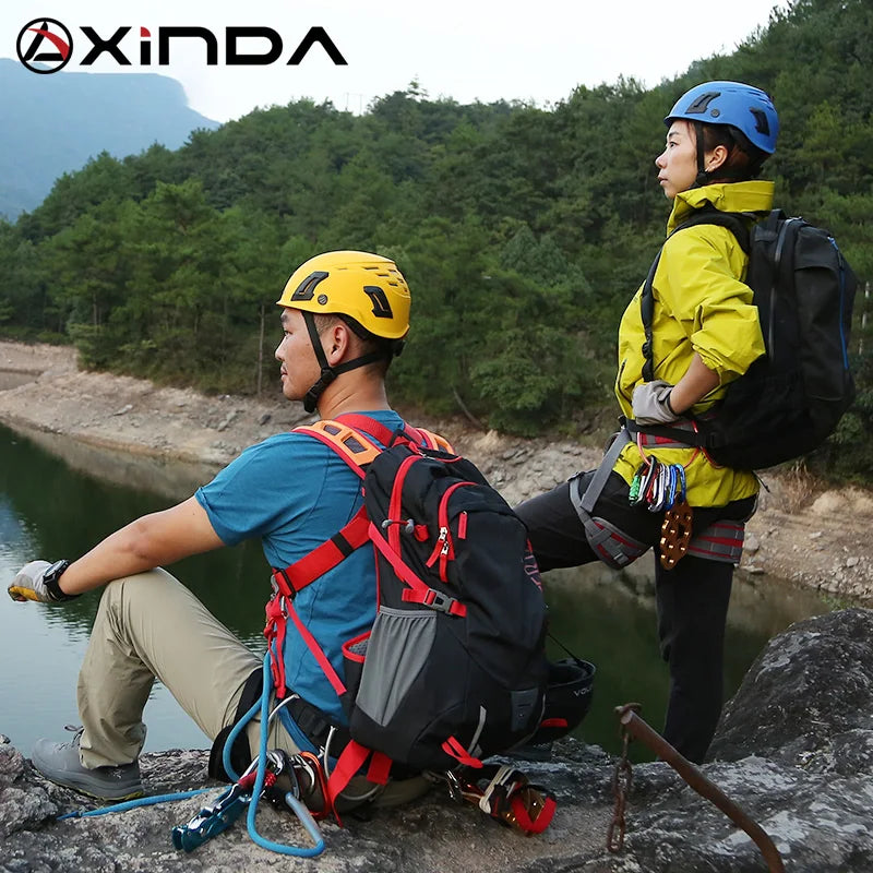XINDA ABS Rock Climbing Helmet Goggles for Caving Canyoning Safety Helmet Downhill Helmet Speleology Mountain Rescue Equipment