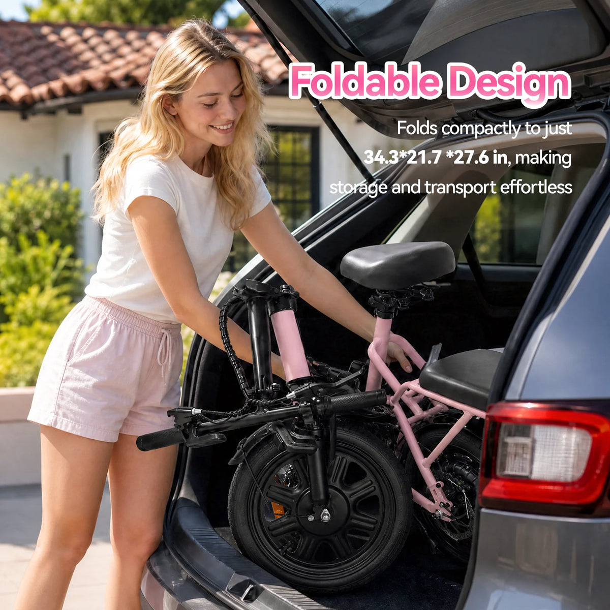 Folding Electric Bike, Electric Bicycle with 48V 14AH Removable Battery,  Electric Bike for Adults Teens,16'' Ebike