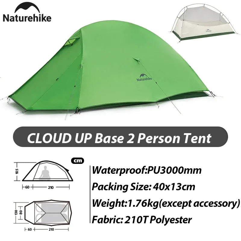 Naturehike New Camping Tent 1 2Person Lightweight Waterproof Backpacking Tent with Footprint Portable Outdoor Hiking Tent