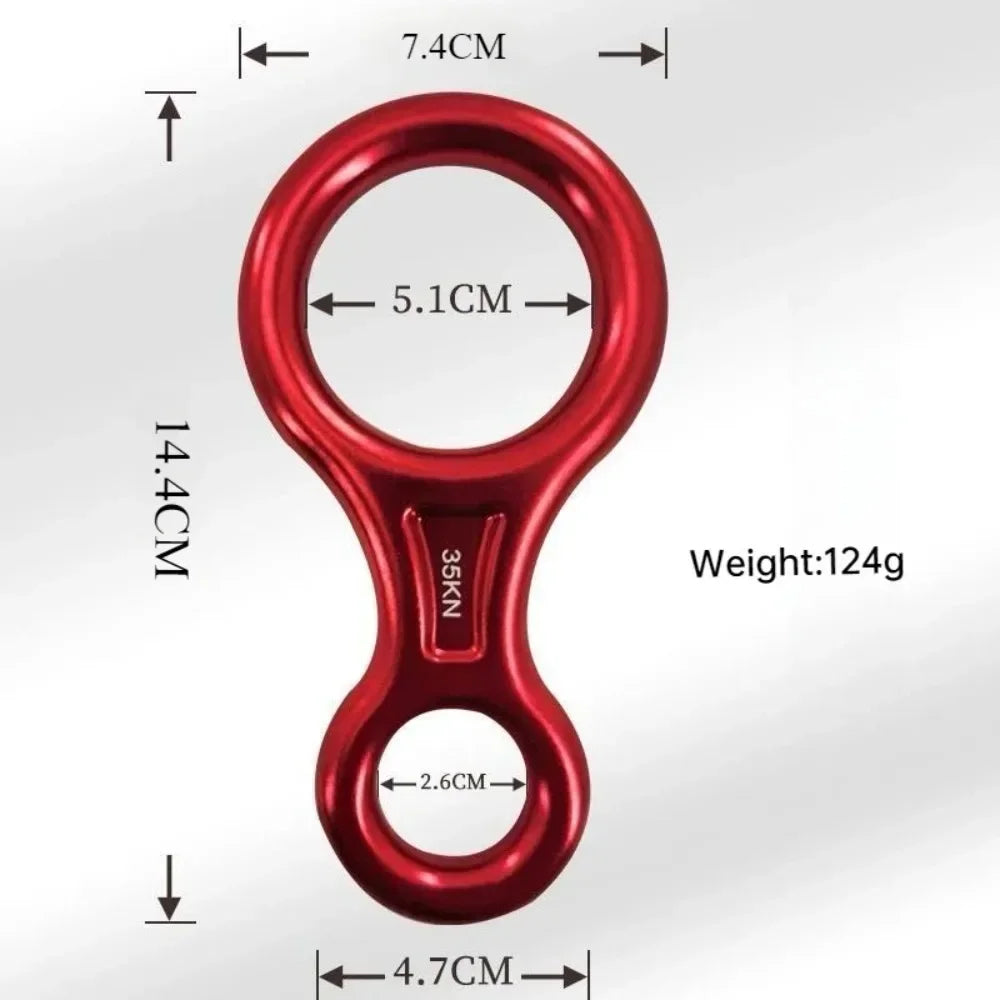Rugged 35KN climbing camp Big Bend ear rigging Climbing Adventure rope gear aluminum alloy outdoor climbing fast climbing abseil