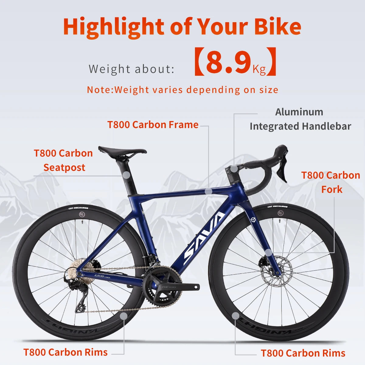 SAVA NEW A7L /A7L Pro Carbon Road Bike, Adult Racing Bike, Equipped With Shimano 105 R7100, 24-Speed Hydraulic Brakes