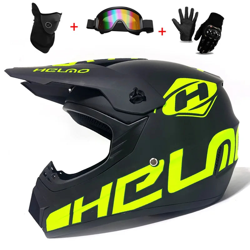 Motocross Youth Kids Child full Helmet Children Helmets motorcycle Casco Moto Off-road Goggles Gloves Protective Cycling Casque