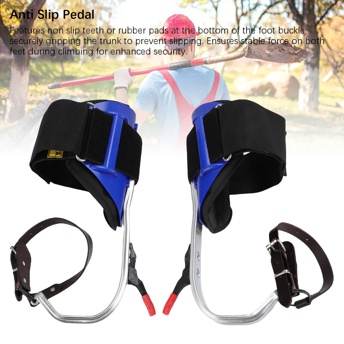 Tree Climbing Equipment Tree Climbing Spikes Aluminum Alloy Anti Slip Pedal Easy Disassembly Multifunctional for Fruit Picking