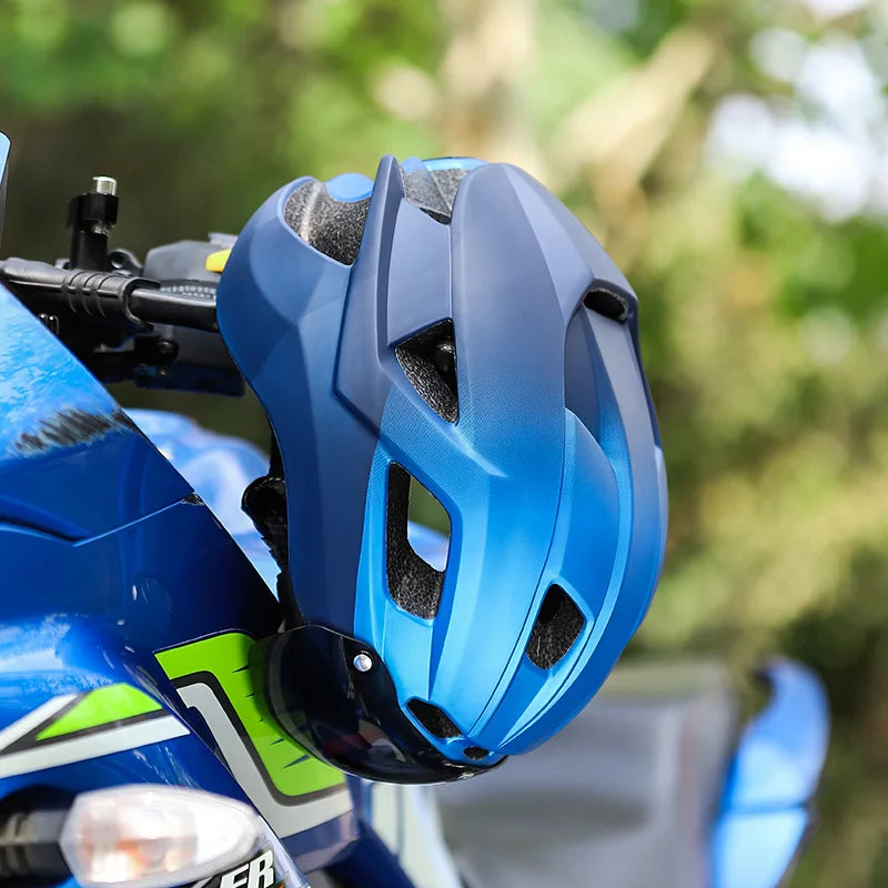 WEST BIKING Bicycle Helmet Men Women With Taillight Goggles Sun Visor Lens Safety Helmet MTB Road Bike Motorcycle Cycling Helmet