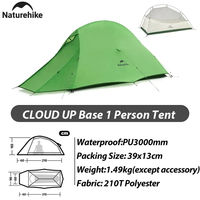 Naturehike New Camping Tent 1 2Person Lightweight Waterproof Backpacking Tent with Footprint Portable Outdoor Hiking Tent
