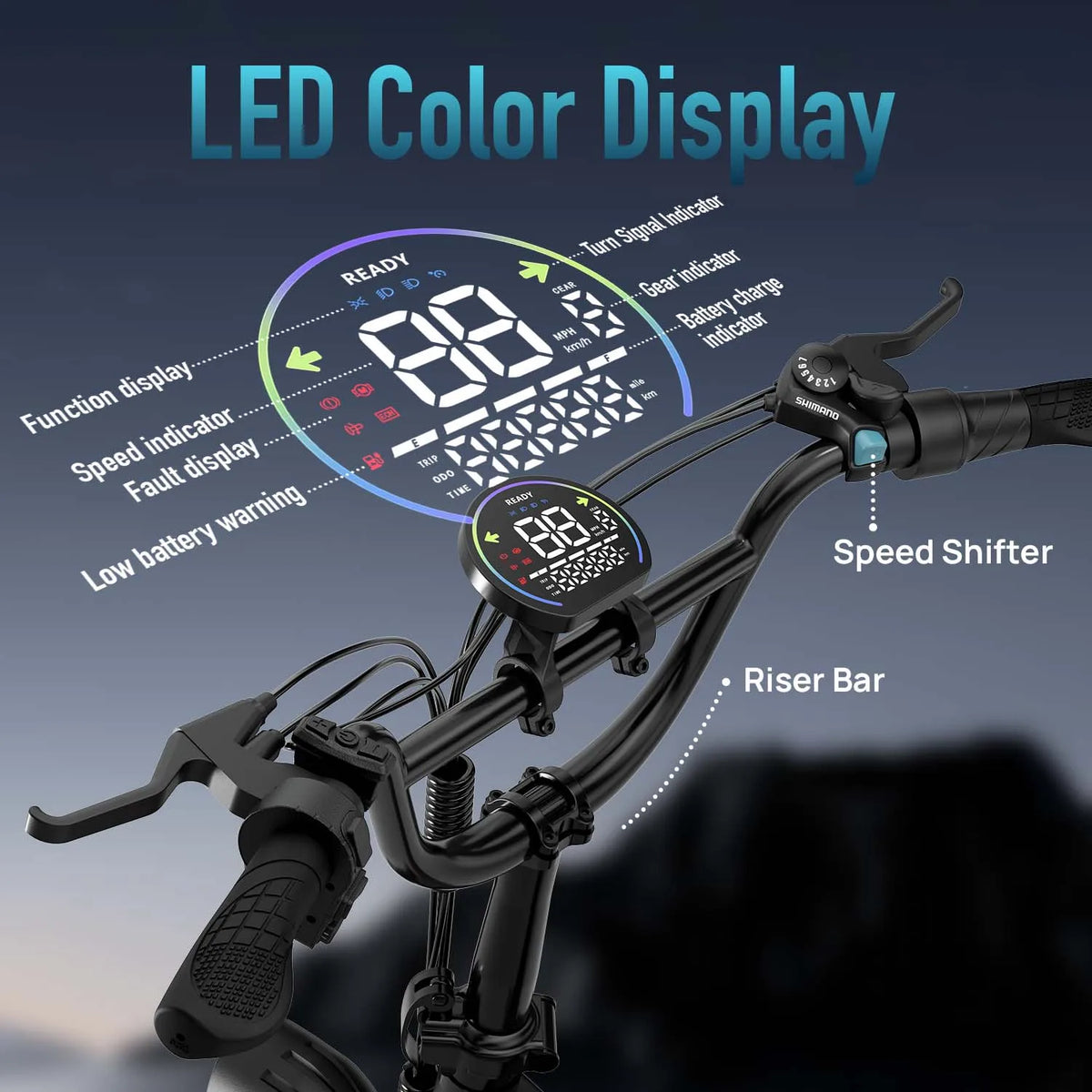 URLIFE T5 Foldable Electric Bike, 20 Inch Fat Tire Adult E‑Bike, 48V Removable Battery, Long Range Up to 80 Miles, Full Suspension All‑Terrain Electric Mountain Bicycle