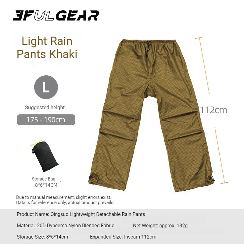 3F UL GEAR Lightweight Split Raincoat with Hooded 15D Nylon 20D Dyneema Waterproof PU10000mm Outdoor Pants Hiking Sleeve Poncho