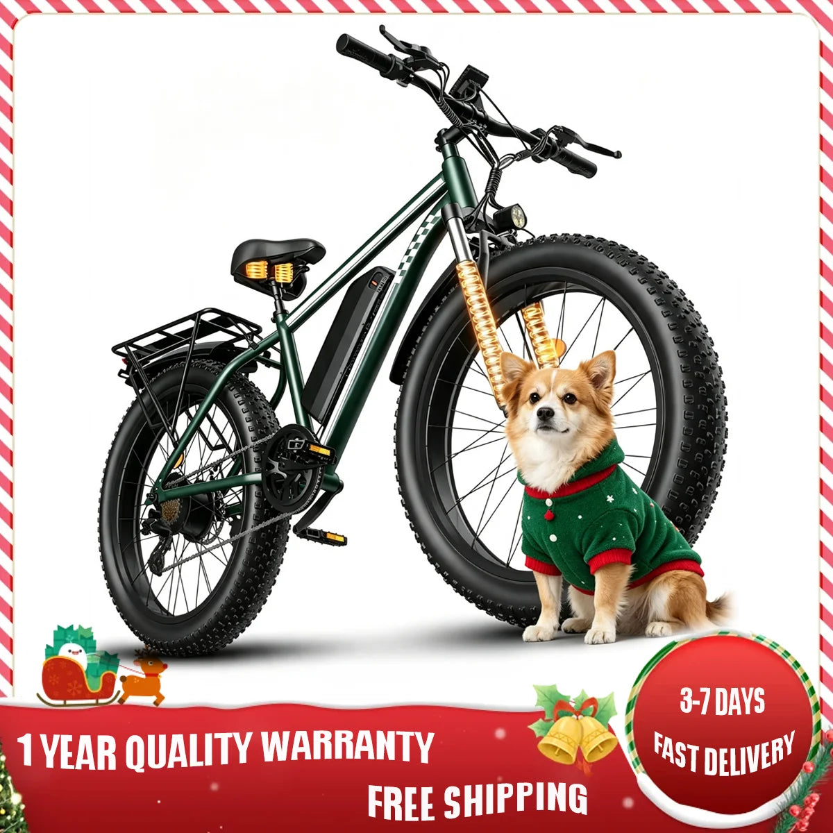 OBX 26'' Fat Tire Electric Bike for Adults 48V 15Ah Battery 1000W Motor (Peak 1500W) 30MPH+ Fast Mountain Ebike for Snow & Beach