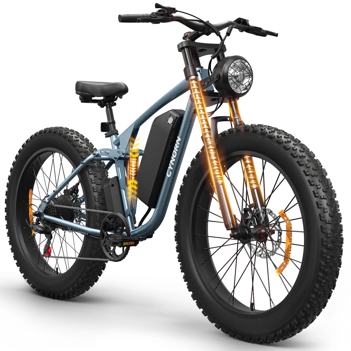 3000W Peak Electric Bike for Adults, 20 MPH Max Speed, 26" Adult Fat Tire E-Mountain Bike, 48V 20Ah Battery, Up to 70 Miles Range, 7-Speed, Full Suspension Off-Road E-Bike, 1-Year Warranty
