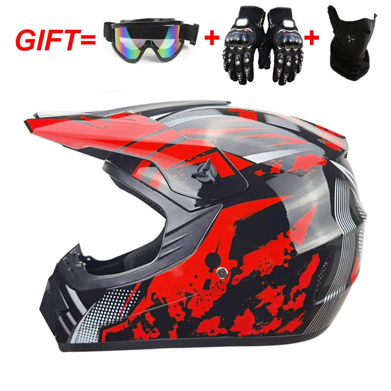 Motocross Youth Kids Child full Helmet Children Helmets motorcycle Casco Moto Off-road Goggles Gloves Protective Cycling Casque