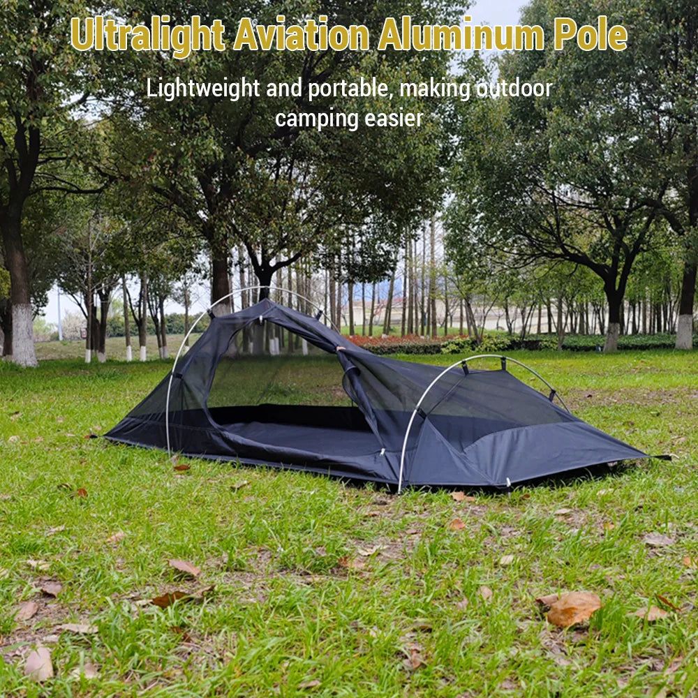 2024 Backpacking Tent 1 Person Ultralight Aluminum Pole Stormproof Camping Tent Suitable for Four Seasons Single Person Tent