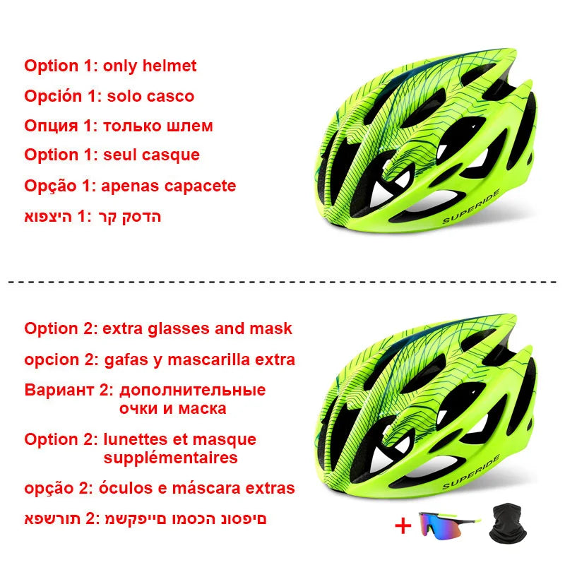 SUPERIDE Men Women MTB Bicycle Helmet Integrally-molded Riding Cycling Helmet Sports Ultralight Road Bike Mountain Bike Helmet