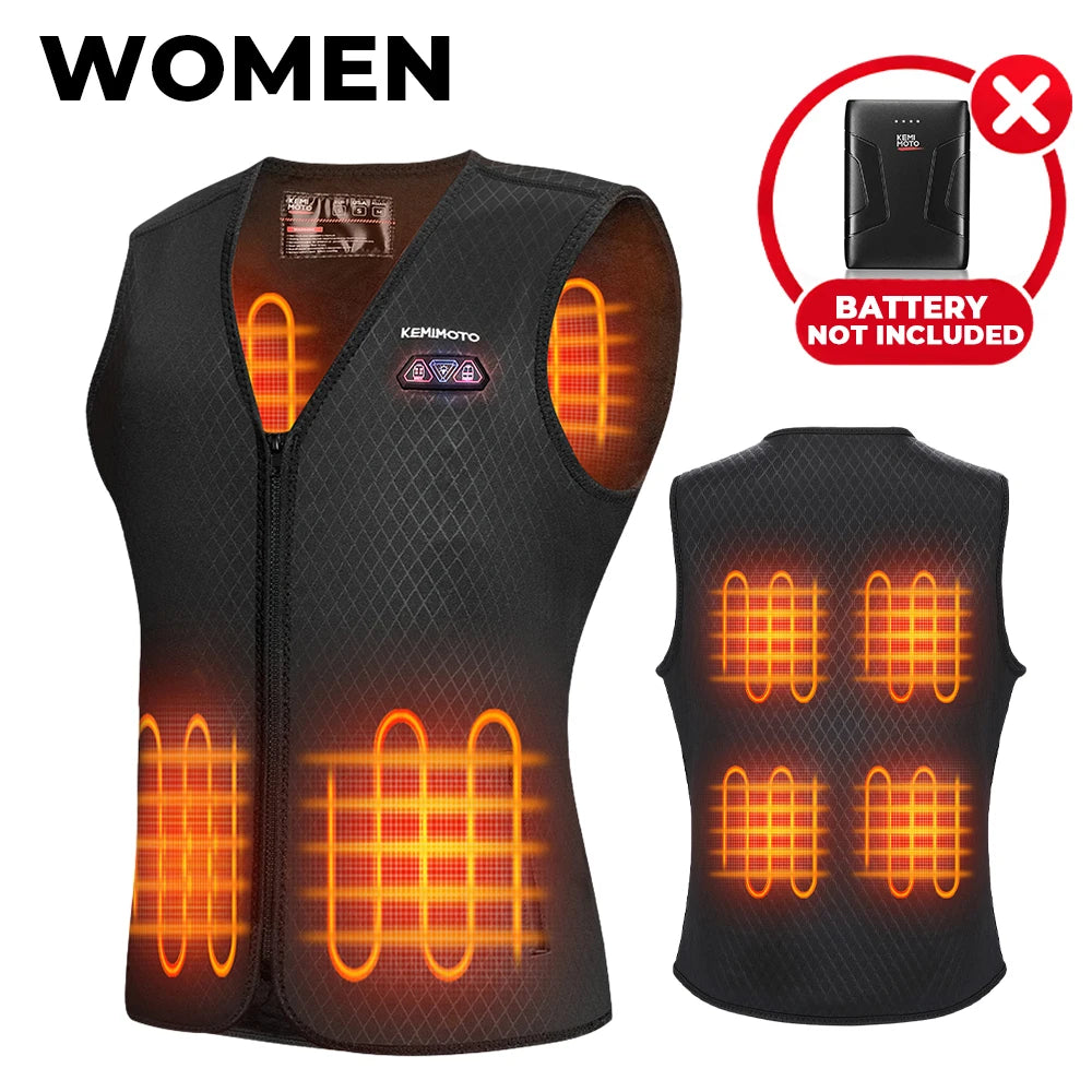 KEMIMOTO CE Heated Vest Men Women for Winter Motorcycle Riding Jacket USB Electric Heating Lightweight Inner for Outdoor Gear