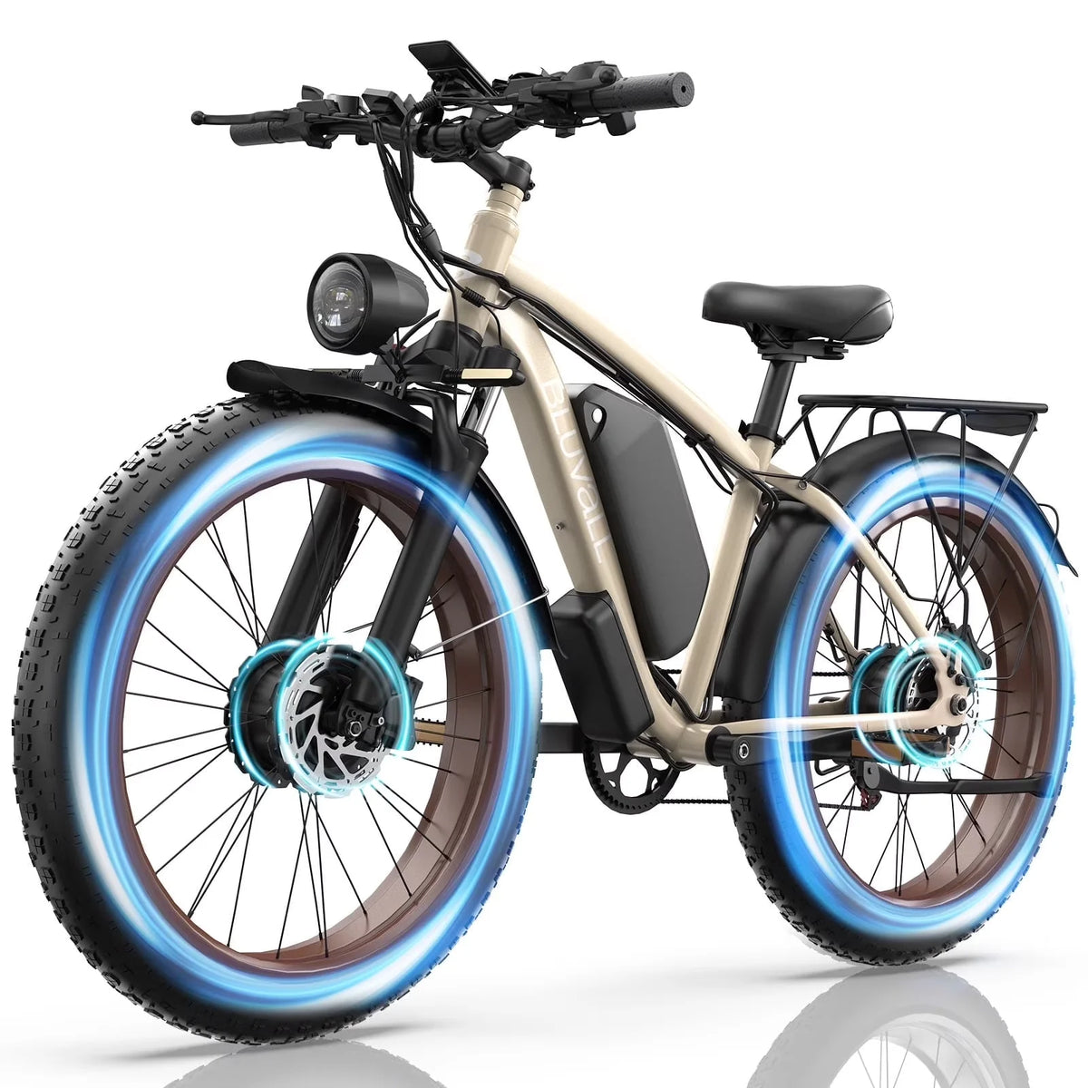 US Stock B1 Electric Bike Adults 5000W Peak  AWD Motor 48V 25Ah Battery 180N.m Torque 37MPH Fat Tire Ebike 26x4.0 All-Terrain Bicycle