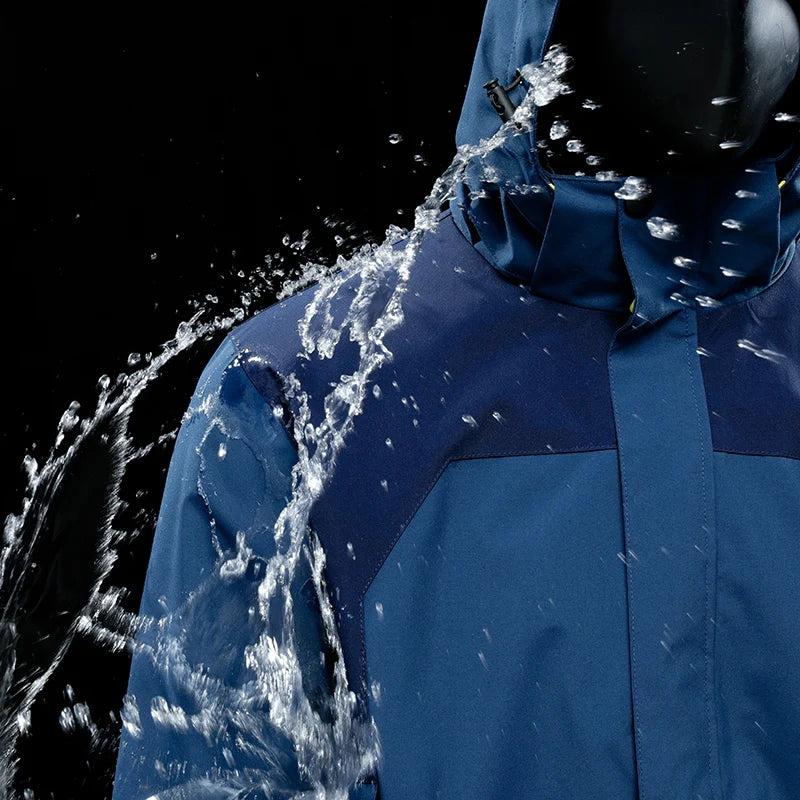 CHRLCK Men's Waterproof Three In One Hiking Fleece Jacket Women Windproof Windbreaker Winter Camping Trekking Outdoor Coats