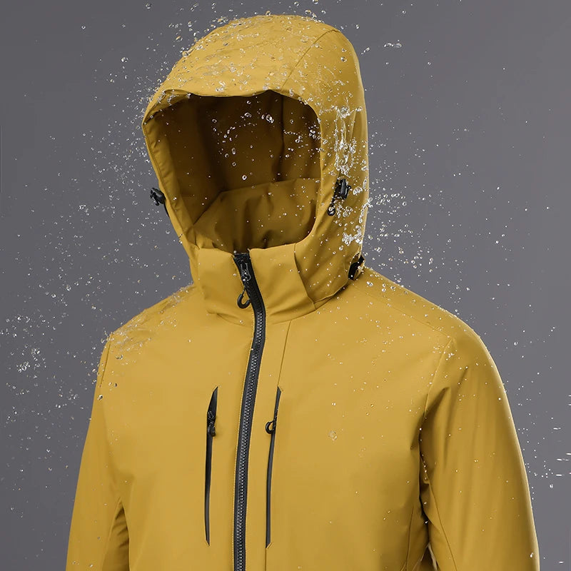 LNGXO Unisex Waterproof Fleece Jackets Winter Windproof Thermal Windbreaker Men Women Hiking Camping Skiing Climbing Raincoat