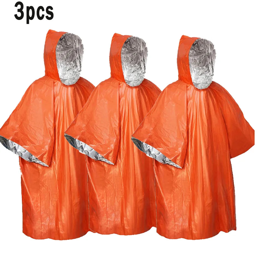 Outdoor Emergency Insulation Raincoat Multifunctional First Aid Raincoat Life Blanket Rainproof and Cold Resistant Dual-purpose