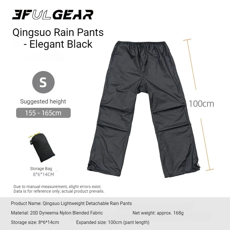 3F UL GEAR Lightweight Split Raincoat with Hooded 15D Nylon 20D Dyneema Waterproof PU10000mm Outdoor Pants Hiking Sleeve Poncho