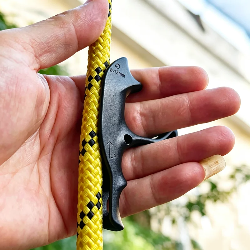 Portable Mini Rope Grab Device, Fall Arrest Rope Clamp Compatible with 6‑13mm Rope for Mountaineering Aerial Work