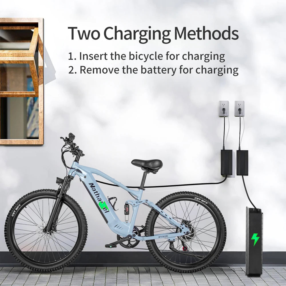 Nathaniel E-Bike,1000W Brushless Motor,27.5' Adult E-Mountain Bike,45Ah Large Capacity Batteries,7 Speed,45KM/H,Outdoor Trip Bik