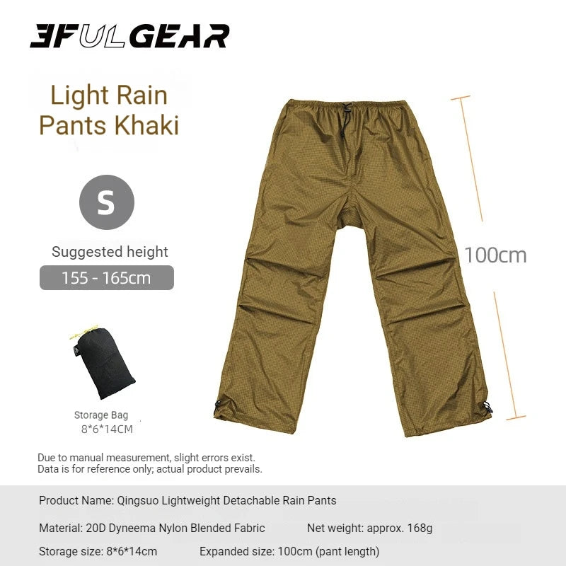 3F UL GEAR Lightweight Split Raincoat with Hooded 15D Nylon 20D Dyneema Waterproof PU10000mm Outdoor Pants Hiking Sleeve Poncho