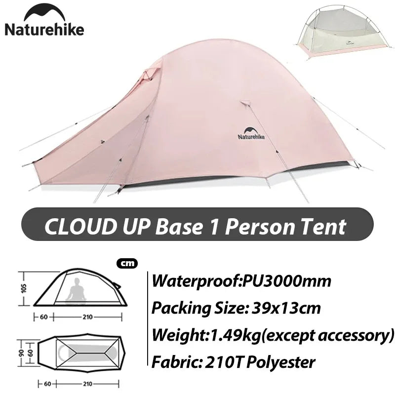 Naturehike New Camping Tent 1 2Person Lightweight Waterproof Backpacking Tent with Footprint Portable Outdoor Hiking Tent
