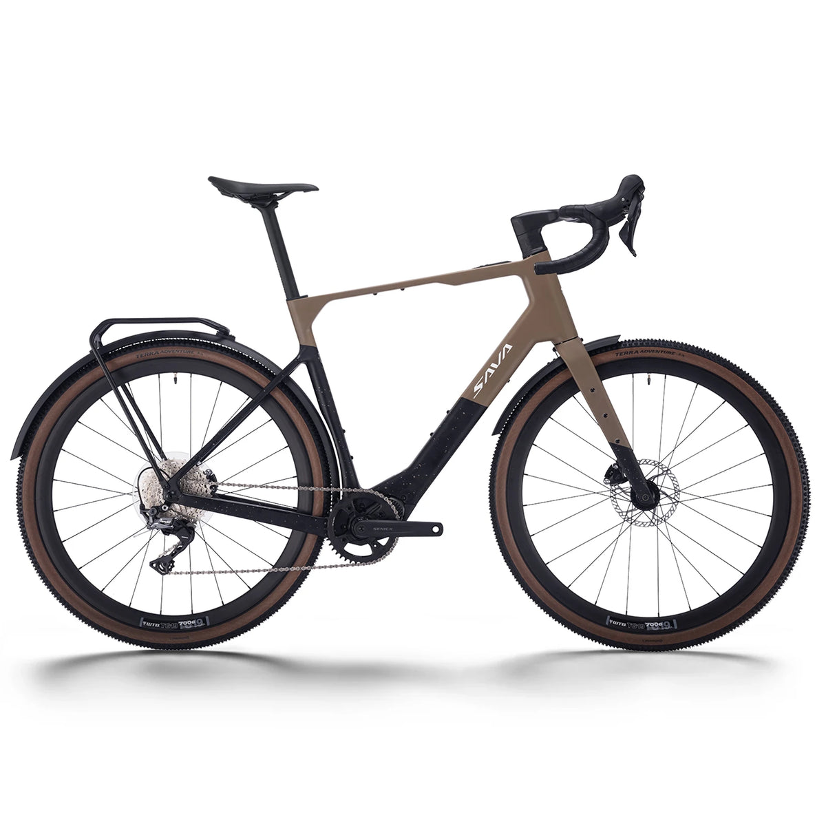 SAVA E-BIKE Carbon Fiber Gravel Electric Assist Bicycle, equipped with SHIMAN0 GRX ST-RX600 groupset