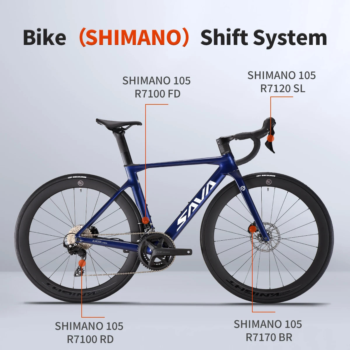 SAVA NEW A7L /A7L Pro Carbon Road Bike, Adult Racing Bike, Equipped With Shimano 105 R7100, 24-Speed Hydraulic Brakes