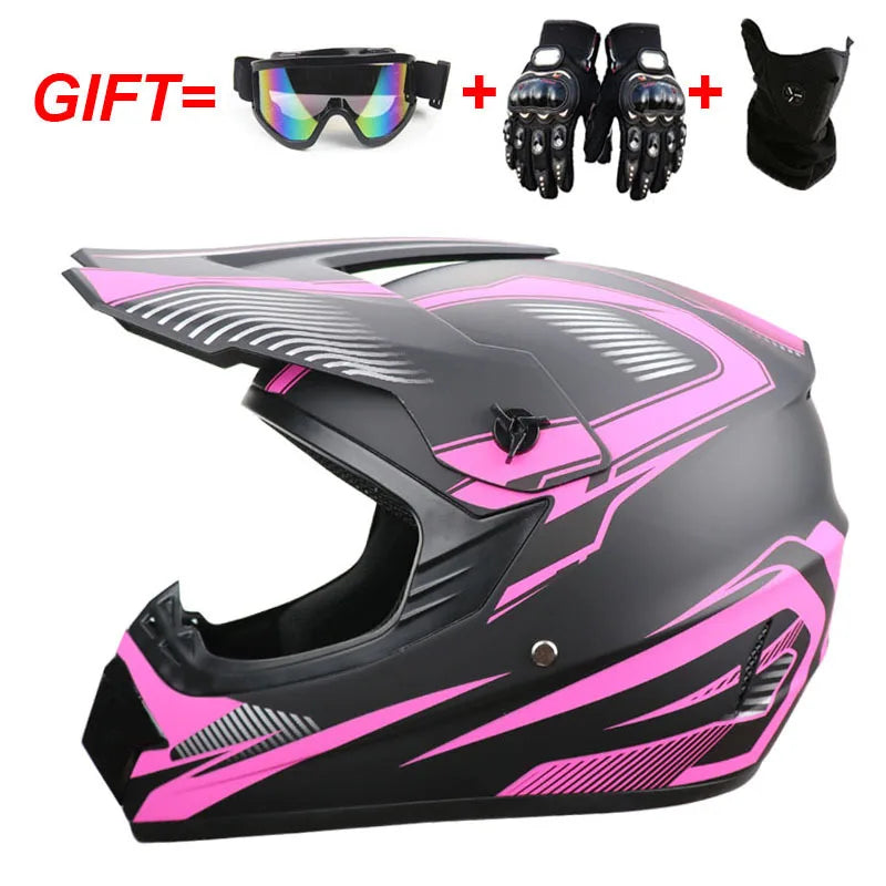 Motocross Youth Kids Child full Helmet Children Helmets motorcycle Casco Moto Off-road Goggles Gloves Protective Cycling Casque