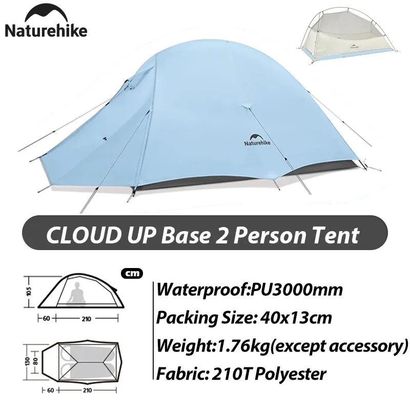Naturehike New Camping Tent 1 2Person Lightweight Waterproof Backpacking Tent with Footprint Portable Outdoor Hiking Tent