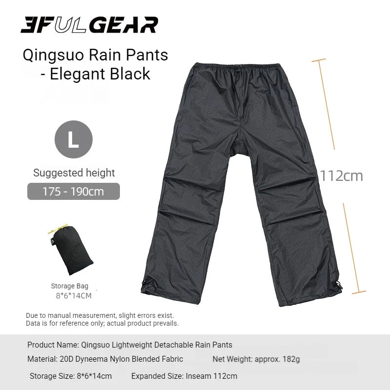 3F UL GEAR Lightweight Split Raincoat with Hooded 15D Nylon 20D Dyneema Waterproof PU10000mm Outdoor Pants Hiking Sleeve Poncho
