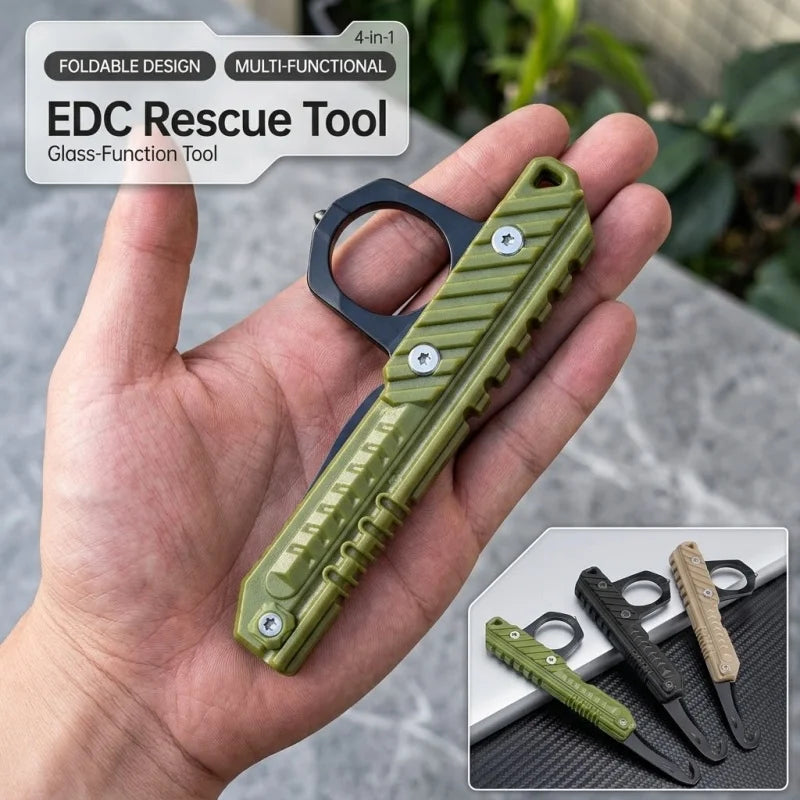 Portable Folding Outdoor Multi Tool Car Window Glass Hammer Rope Cutter EDC Pocket Tool Camping Hiking Gear Small Compact Handy