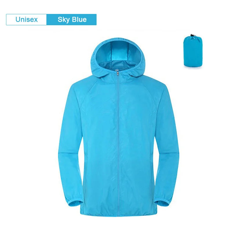 Camping Waterproof Jacket Men Women Windbreaker Men Raincoat Rain Jacket Men Waterproof Hiking Climbing Clothes Sun Protection