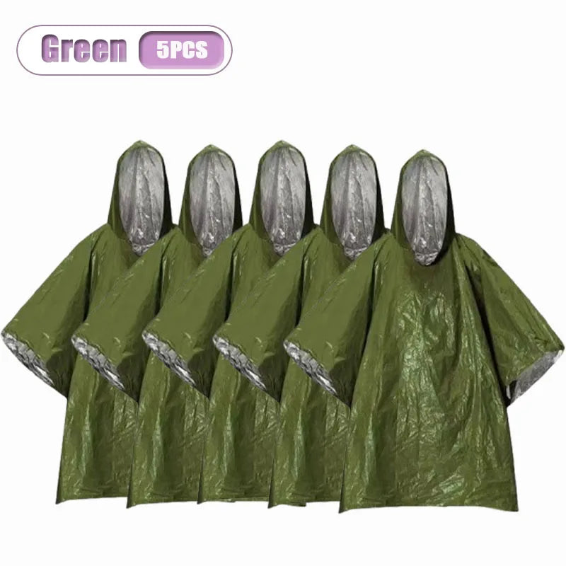 Outdoor Emergency Insulation Raincoat Multifunctional First Aid Raincoat Life Blanket Rainproof and Cold Resistant Dual-purpose