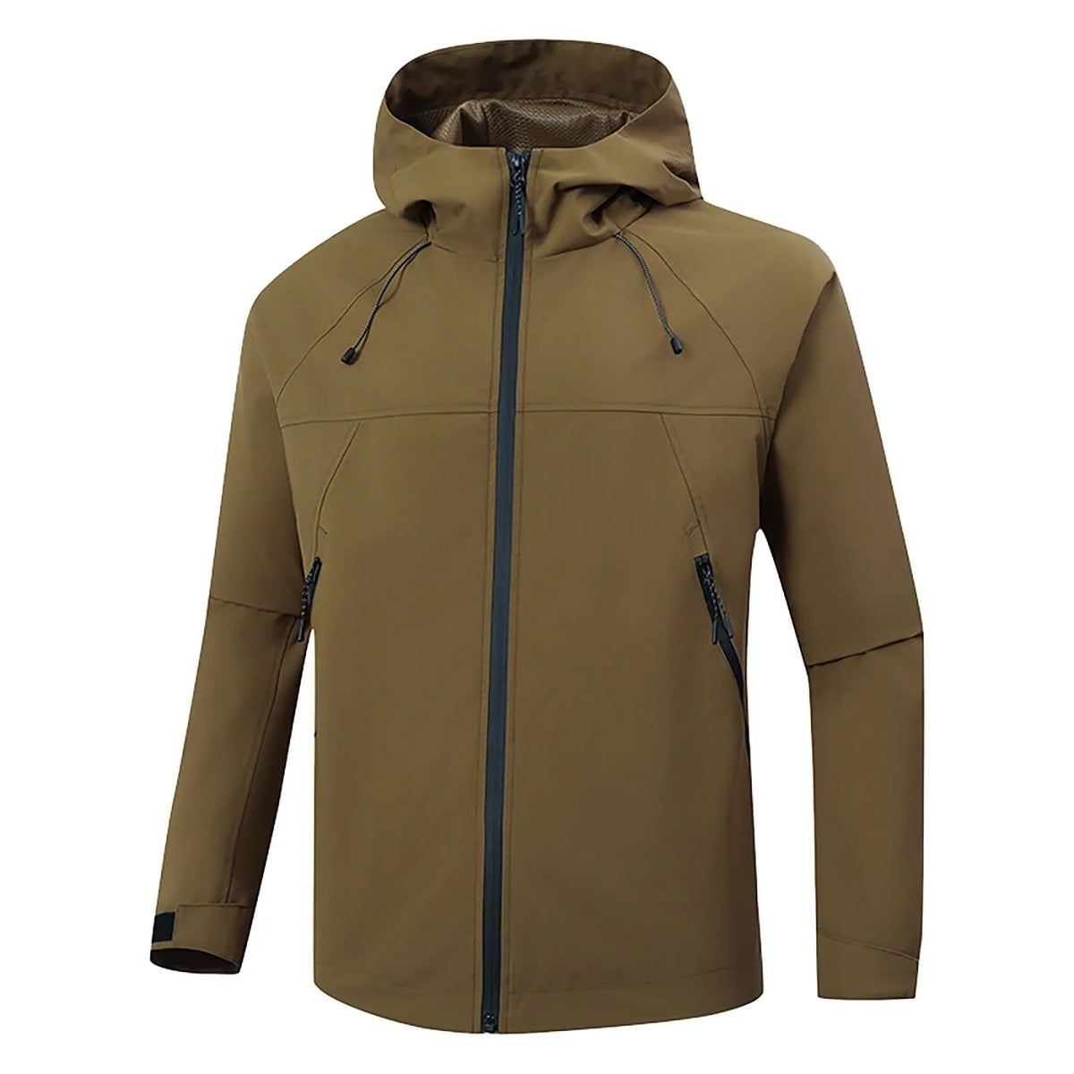 Women's Zipper Jacket Casual Solid Color Long Sleeved Hooded Outdoor Jacket Coat Windproof and Waterproof Mountaineering Jackets