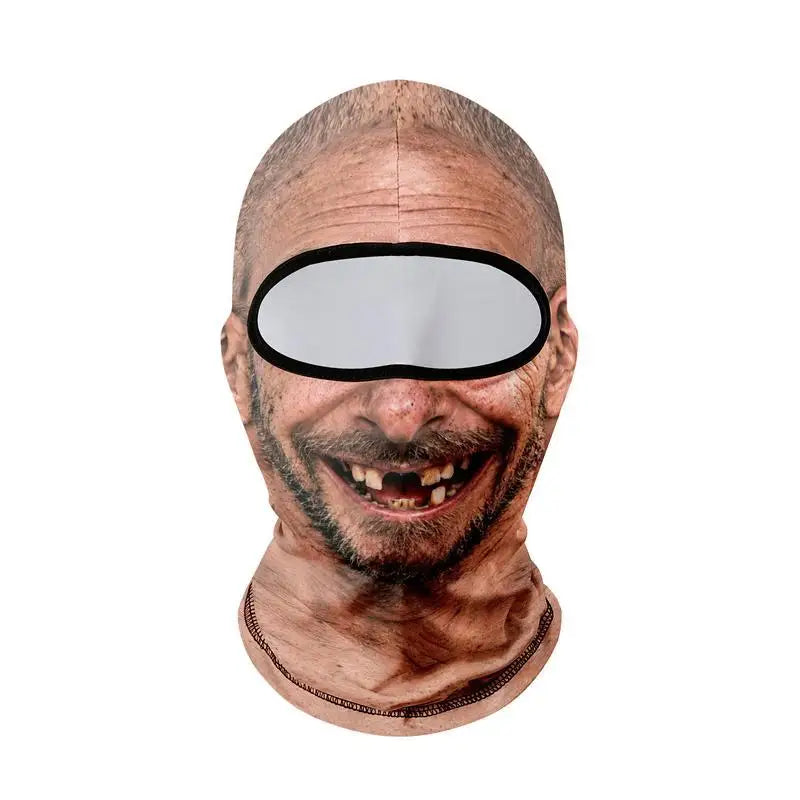 Funny Old Man Ski Mask Realistic Face Balaclava Summer Winter 3D Printed Full Face Mask for Skiing Snowboarding Outdoor Sports