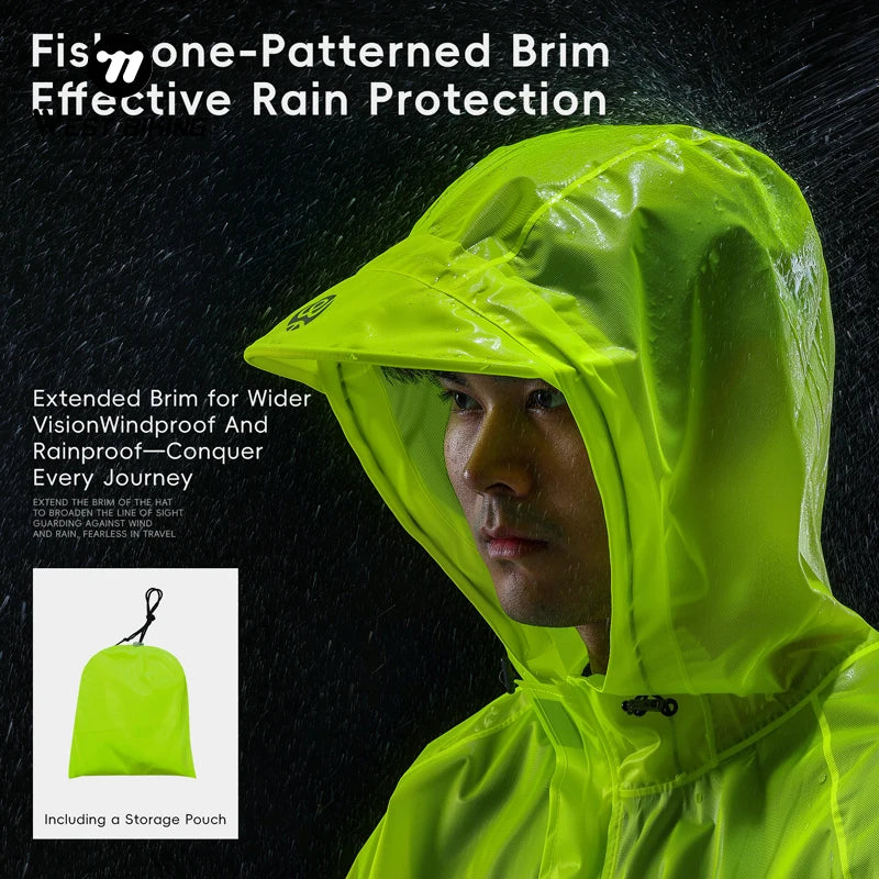 WEST BIKING Waterproof Cycling Raincoat Reflective MTB Road Bike Jacket Electric For Men And Women Bicycle Sport Clothing