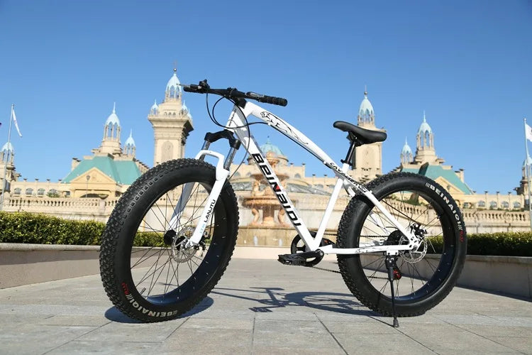 4.0 Extra Wide Fat Tire Snow Bike Variable Speed Shock Absorption Mountain Fat Bike For Sand Beach Snow Off-road Cycling Sports