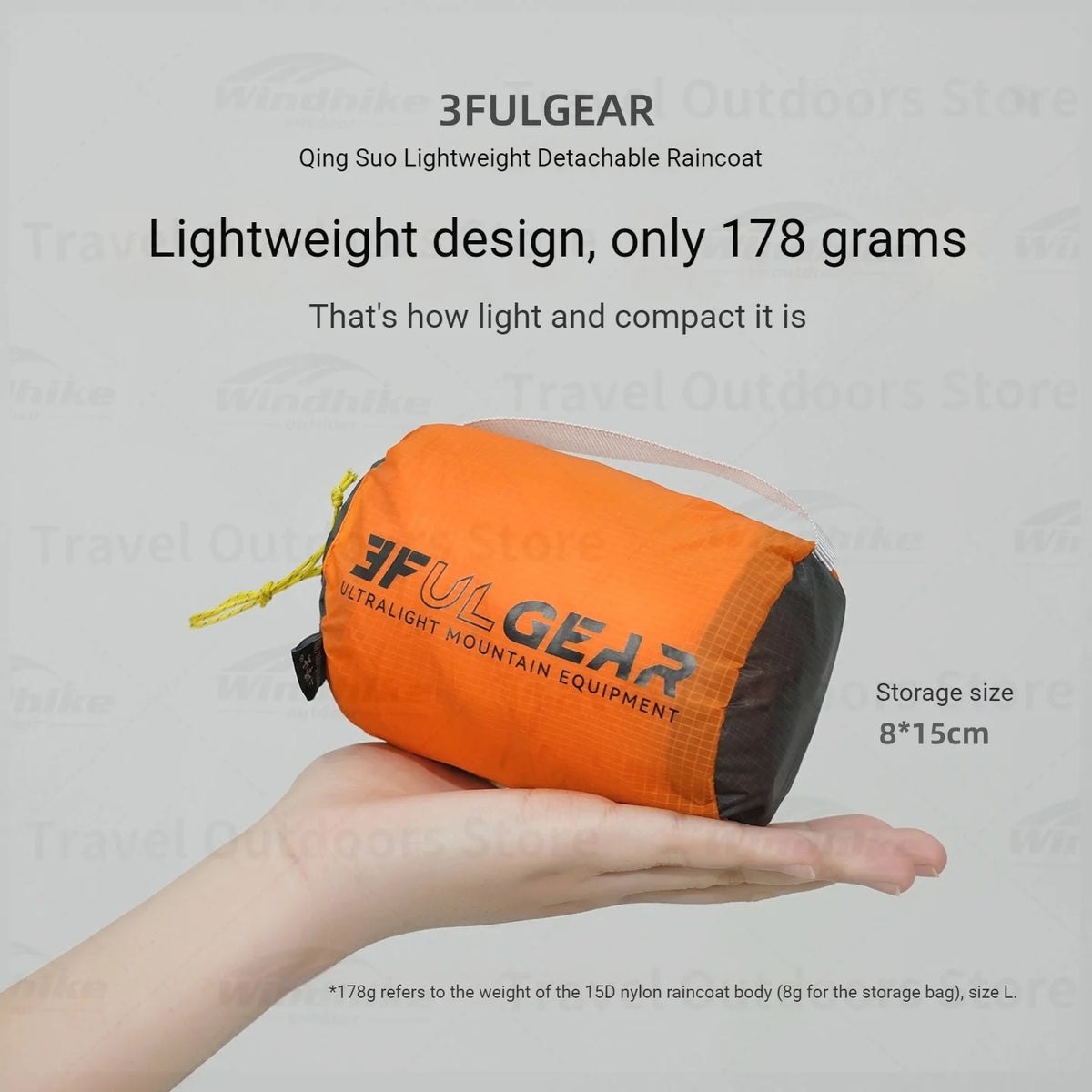 3F UL GEAR Lightweight Split Raincoat with Hooded 15D Nylon 20D Dyneema Waterproof PU10000mm Outdoor Pants Hiking Sleeve Poncho