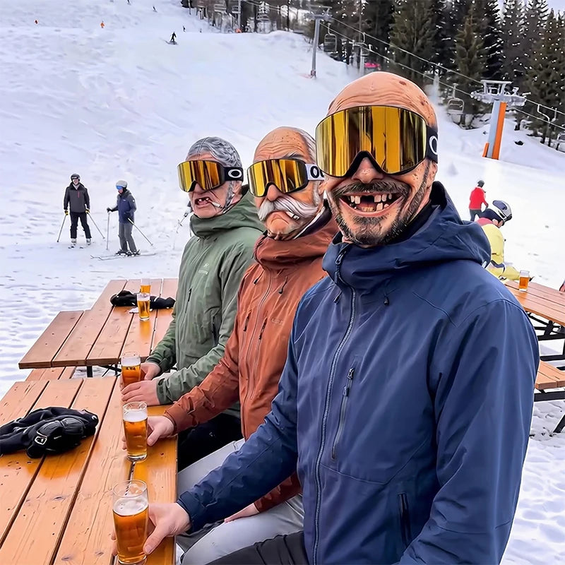 Funny Old Man Ski Mask Realistic Face Balaclava Summer Winter 3D Printed Full Face Mask for Skiing Snowboarding Outdoor Sports
