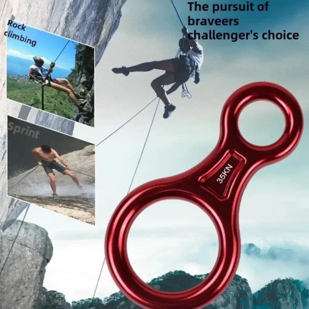 Rugged 35KN climbing camp Big Bend ear rigging Climbing Adventure rope gear aluminum alloy outdoor climbing fast climbing abseil