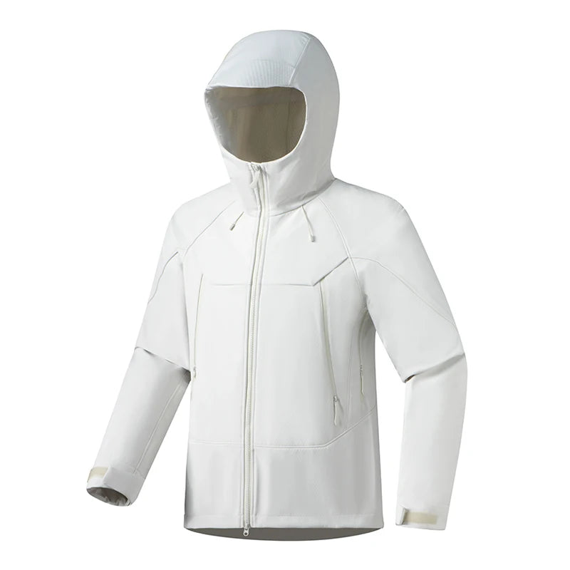 JNLN Men Women Waterproof Soft Shell Jacket Windproof Warm Fleece Rain Coat Unisex Hiking Climbing Trekking Outdoor Windbreaker