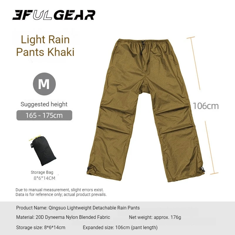 3F UL GEAR Lightweight Split Raincoat with Hooded 15D Nylon 20D Dyneema Waterproof PU10000mm Outdoor Pants Hiking Sleeve Poncho